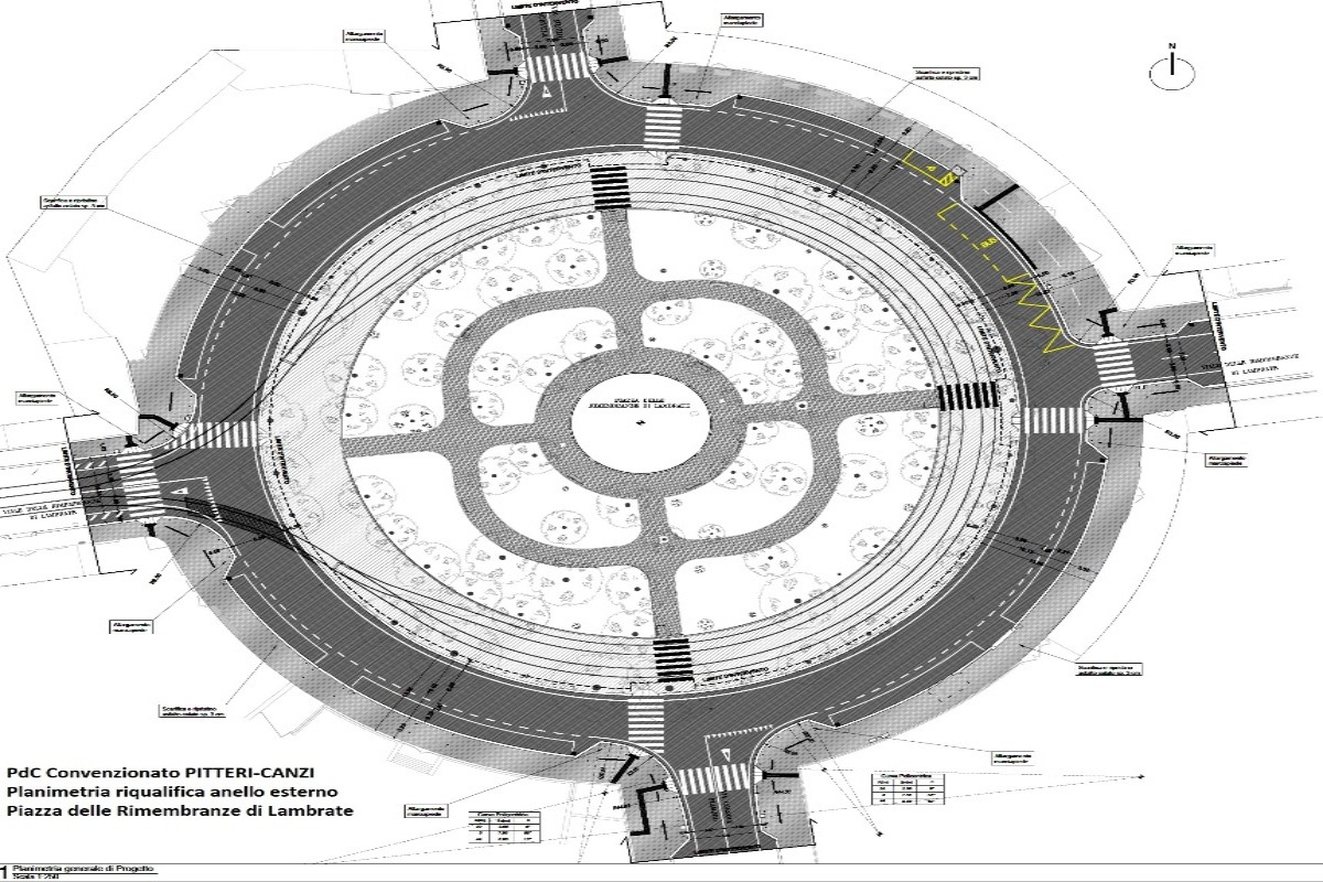 PdCC PITTERI-CANZI - Planimetria piazza delle Rimembranze di Lambrate